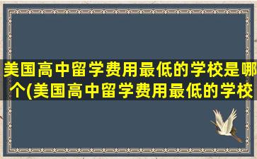 美国高中留学费用最低的学校是哪个(美国高中留学费用最低的学校有哪些)