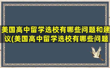 美国高中留学选校有哪些问题和建议(美国高中留学选校有哪些问题和答案)