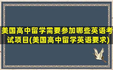 美国高中留学需要参加哪些英语考试项目(美国高中留学英语要求)