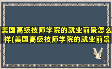 美国高级技师学院的就业前景怎么样(美国高级技师学院的就业前景好吗)