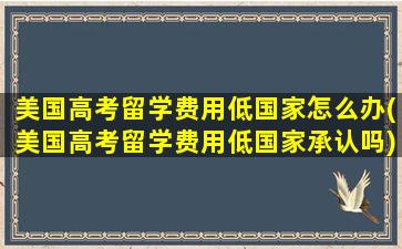 美国高考留学费用低国家怎么办(美国高考留学费用低国家承认吗)