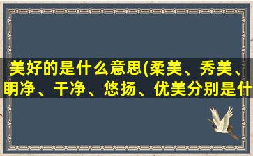 美好的是什么意思(柔美、秀美、眀净、干净、悠扬、优美分别是什么意思)