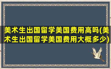 美术生出国留学美国费用高吗(美术生出国留学美国费用大概多少)