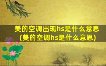 美的空调出现hs是什么意思(美的空调hs是什么意思)