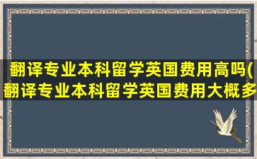 翻译专业本科留学英国费用高吗(翻译专业本科留学英国费用大概多少)