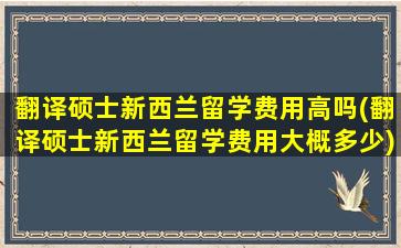 翻译硕士新西兰留学费用高吗(翻译硕士新西兰留学费用大概多少)