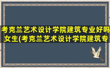 考克兰艺术设计学院建筑专业好吗女生(考克兰艺术设计学院建筑专业好吗)