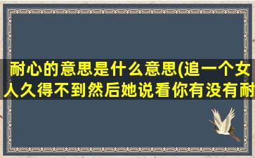 耐心的意思是什么意思(追一个女人久得不到然后她说看你有没有耐心了是啥含义)