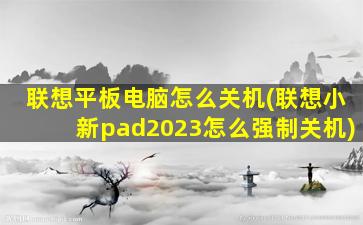 联想平板电脑怎么关机(联想小新pad2023怎么强制关机)