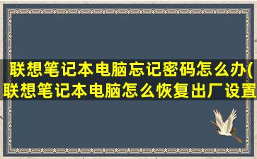 联想笔记本电脑忘记密码怎么办(联想笔记本电脑怎么恢复出厂设置)