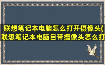 联想笔记本电脑怎么打开摄像头(联想笔记本电脑自带摄像头怎么打开)