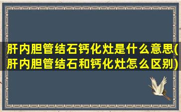 肝内胆管结石钙化灶是什么意思(肝内胆管结石和钙化灶怎么区别)