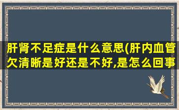 肝肾不足症是什么意思(肝内血管欠清晰是好还是不好,是怎么回事)