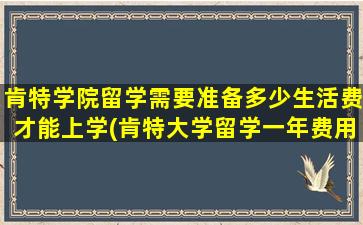 肯特学院留学需要准备多少生活费才能上学(肯特大学留学一年费用)