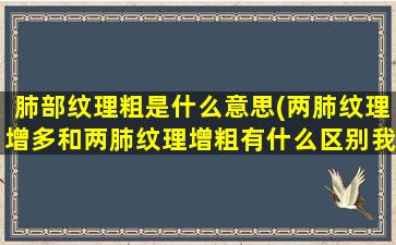 肺部纹理粗是什么意思(两肺纹理增多和两肺纹理增粗有什么区别我感冒了几天)