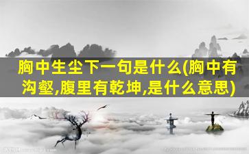 胸中生尘下一句是什么(胸中有沟壑,腹里有乾坤,是什么意思)