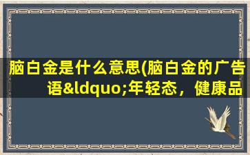 脑白金是什么意思(脑白金的广告语“年轻态，健康品”到底啥意思)