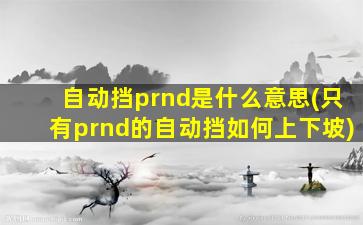 自动挡prnd是什么意思(只有prnd的自动挡如何上下坡)