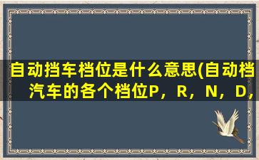 自动挡车档位是什么意思(自动档汽车的各个档位P，R，N，D，2，L分别表示什么)