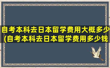 自考本科去日本留学费用大概多少(自考本科去日本留学费用多少钱)