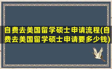 自费去美国留学硕士申请流程(自费去美国留学硕士申请要多少钱)