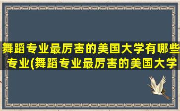 舞蹈专业最厉害的美国大学有哪些专业(舞蹈专业最厉害的美国大学有哪些呢)