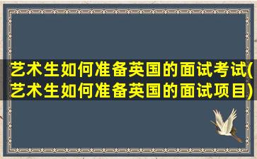 艺术生如何准备英国的面试考试(艺术生如何准备英国的面试项目)