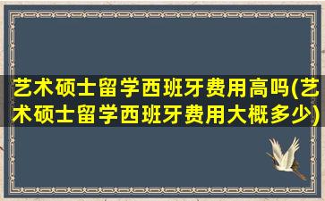 艺术硕士留学西班牙费用高吗(艺术硕士留学西班牙费用大概多少)