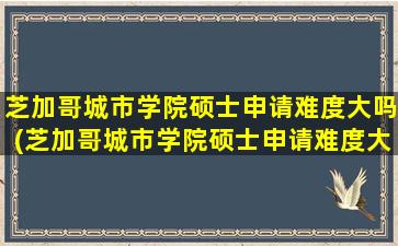 芝加哥城市学院硕士申请难度大吗(芝加哥城市学院硕士申请难度大吗多少)