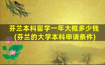 芬兰本科留学一年大概多少钱(芬兰的大学本科申请条件)