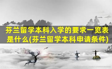 芬兰留学本科入学的要求一览表是什么(芬兰留学本科申请条件)