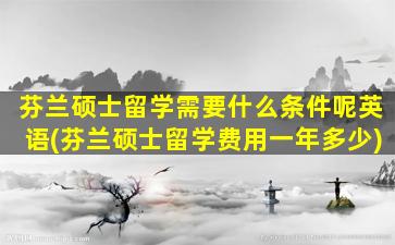 芬兰硕士留学需要什么条件呢英语(芬兰硕士留学费用一年多少)