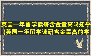 英国一年留学读研含金量高吗知乎(英国一年留学读研含金量高的学校)