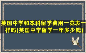 英国中学和本科留学费用一览表一样吗(英国中学留学一年多少钱)