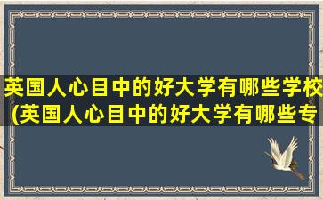 英国人心目中的好大学有哪些学校(英国人心目中的好大学有哪些专业)