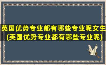 英国优势专业都有哪些专业呢女生(英国优势专业都有哪些专业呢)