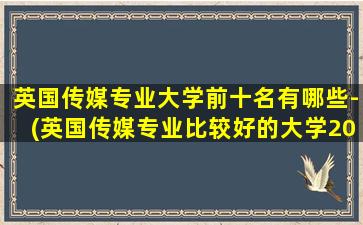 英国传媒专业大学前十名有哪些-(英国传媒专业比较好的大学2021)