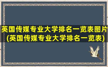 英国传媒专业大学排名一览表图片(英国传媒专业大学排名一览表)