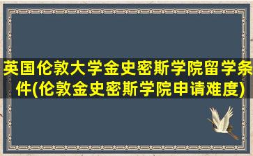 英国伦敦大学金史密斯学院留学条件(伦敦金史密斯学院申请难度)