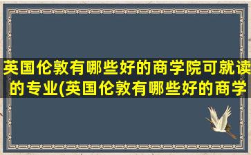 英国伦敦有哪些好的商学院可就读的专业(英国伦敦有哪些好的商学院可就读)