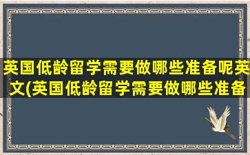 英国低龄留学需要做哪些准备呢英文(英国低龄留学需要做哪些准备呢)