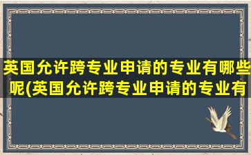 英国允许跨专业申请的专业有哪些呢(英国允许跨专业申请的专业有哪些大学)