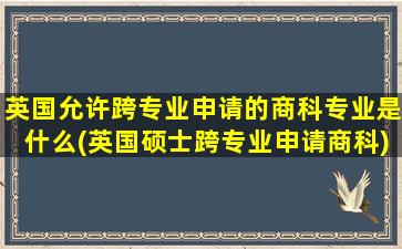 英国允许跨专业申请的商科专业是什么(英国硕士跨专业申请商科)