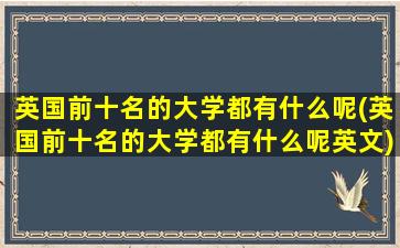 英国前十名的大学都有什么呢(英国前十名的大学都有什么呢英文)