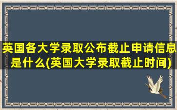 英国各大学录取公布截止申请信息是什么(英国大学录取截止时间)