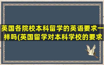 英国各院校本科留学的英语要求一样吗(英国留学对本科学校的要求)