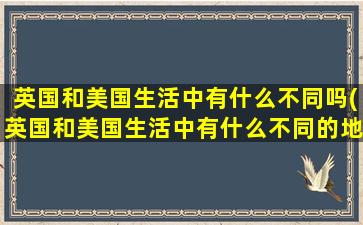 英国和美国生活中有什么不同吗(英国和美国生活中有什么不同的地方)