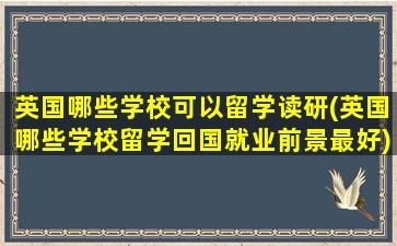 英国哪些学校可以留学读研(英国哪些学校留学回国就业前景最好)