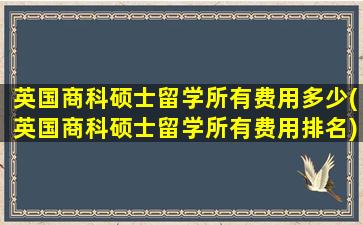 英国商科硕士留学所有费用多少(英国商科硕士留学所有费用排名)