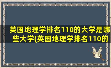 英国地理学排名110的大学是哪些大学(英国地理学排名110的大学是哪些专业)